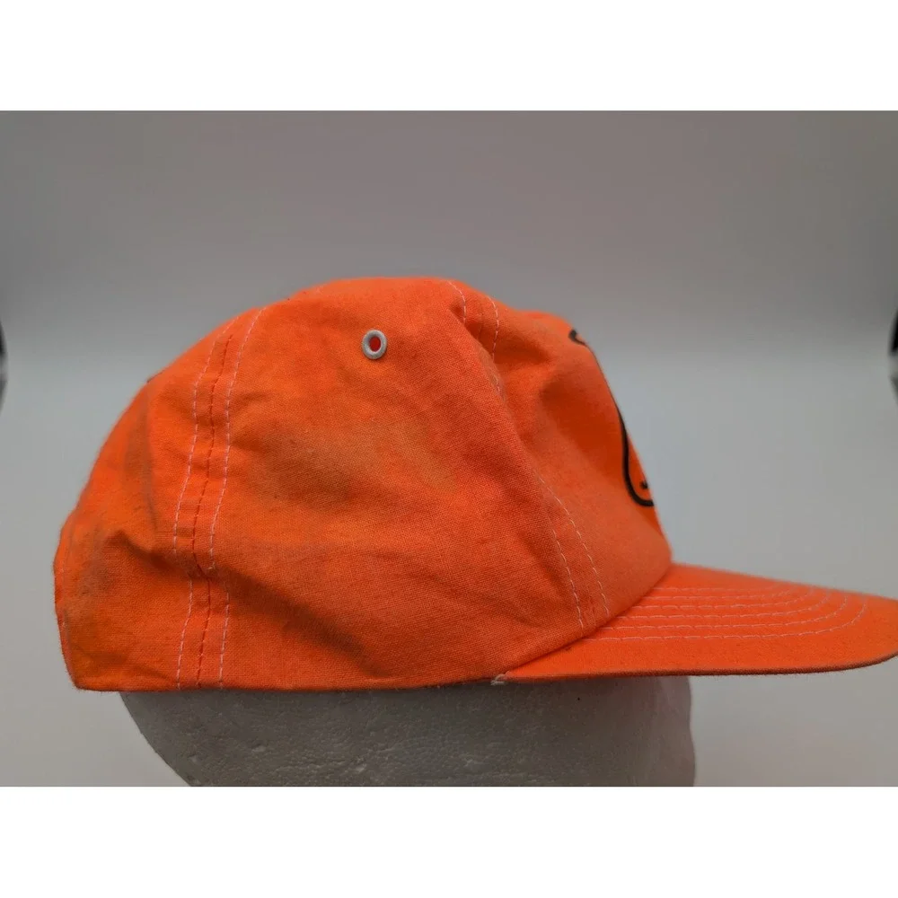 VTG John Deere Blaze Orange Snapback Hat Hunting Deer Logo Trucker Cap Made USA